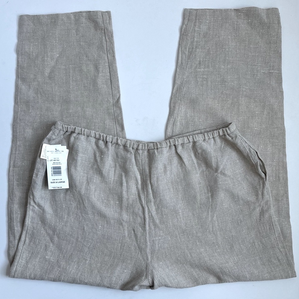 Harve Benard 100%Linen Pants Neutral Cream Size